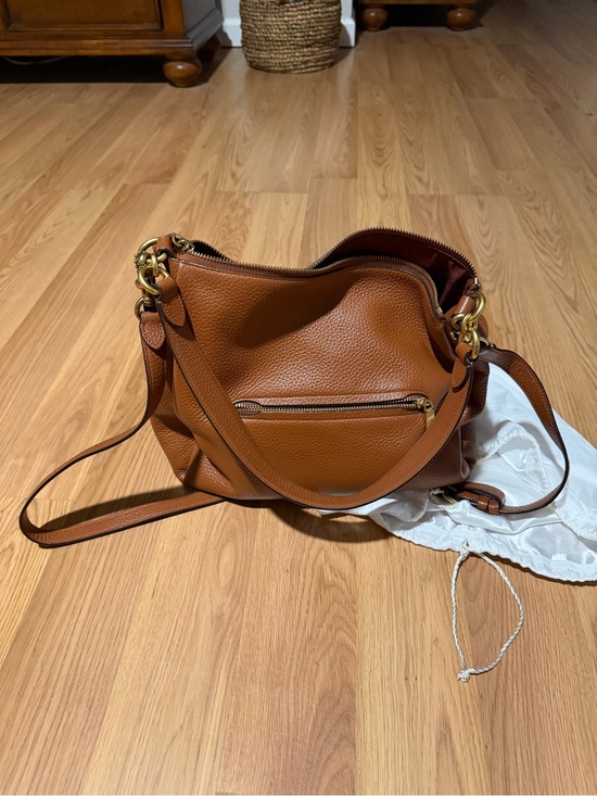 Coach Handbags - Coach Pebbled Leather Shoulder Bag in Cognac Brown